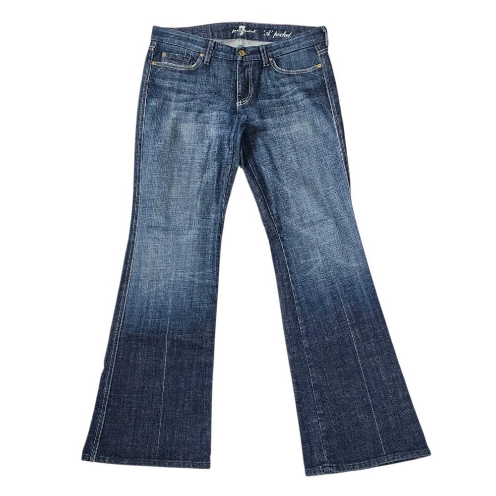 7 For All Mankind Jeans A Pocket Bootcut Medium Wash Low Rise Womens Size 29